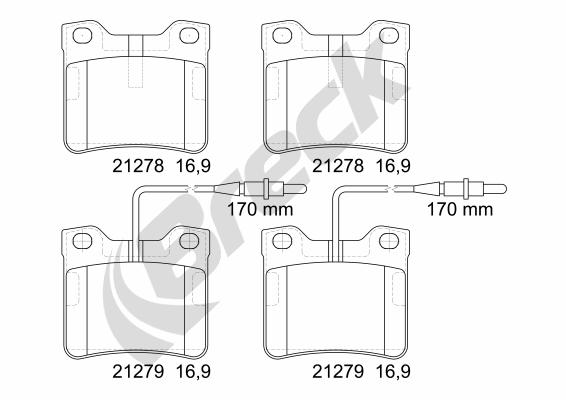 Set placute frana,frana disc 21278 00 701 10 BRECK